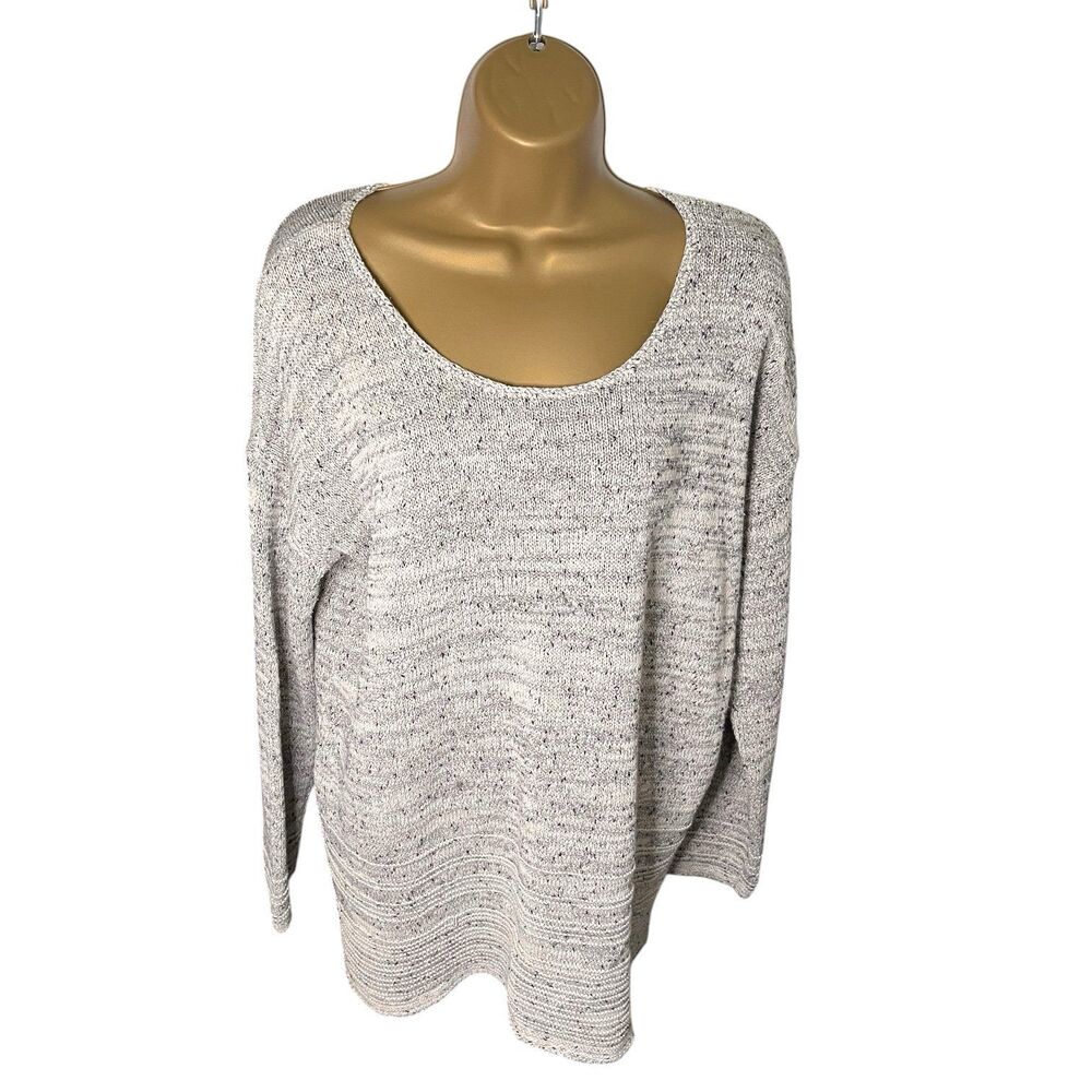 J. Jill Marled Knit Sweater Womens Large Sand Speckled Lightweight Pullover